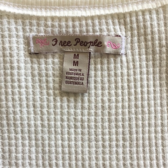Free People Santa Clara Thermal Long Sleeve top in Alabaster  Size m NWT - Picture 5 of 7